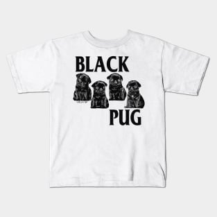 Black Pug Kids T-Shirt